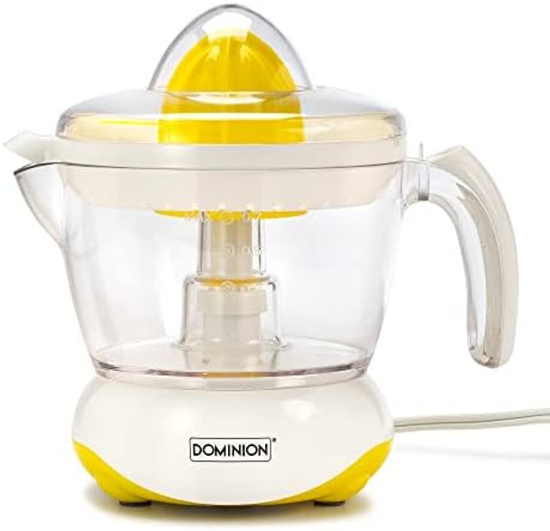 Dominion Bpa- Citromax Electric Citrus Juicer Extractor Compact Volume Pulp Control Oranges Lemons Limes Grapefruits With Easy Pour Spout 34Oz White