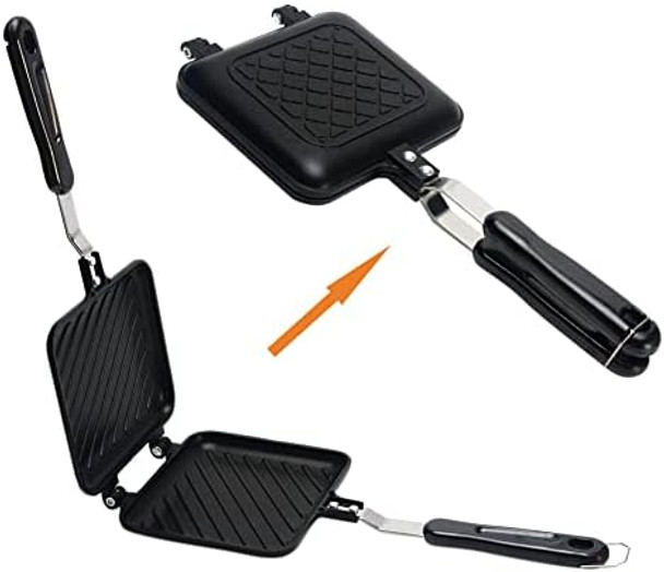 Grilled Sandwich Panini Maker Mini Waffle Maker Panini Hot Sandwich Maker Pan Nonstick Double Sided Frying Pan Home Kitchen Breakfast Machine