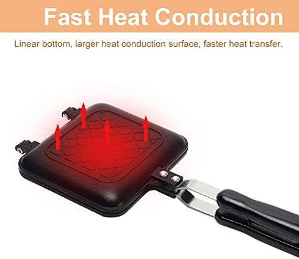 Grilled Sandwich Panini Maker Mini Waffle Maker Panini Hot Sandwich Maker Pan Nonstick Double Sided Frying Pan Home Kitchen Breakfast Machine