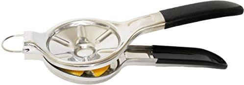 [ Citrus Tap ] Ecojeannie Jumbo Size Flat Press 100% Stainless Steel Lemon Squeezer For Pressing Lemon-Half Flat Silicone Handle (Ls0003S)
