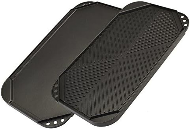 Ecolution Reversible Grill/Griddle Pan Non-Stick Dishwasher Safe Double Burner Family Griddle Grill Pan Cookware Cast Aluminum 19.5-Inch X 11-Inch