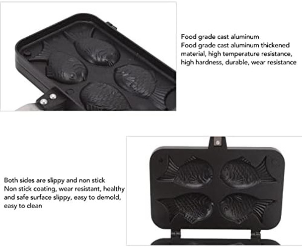 Ejoyous Taiyaki Pan Fish Shape Waffle Maker Non Stick Cake Baking Pan Double Pancake Maker For Home And Commercial Families And Individual Waffles Baking
