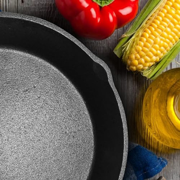 Nonstick Pan Premium Pre-Seasoned Cast Iron Skillet Frying Pan For Oven Stove Or Grill Safe For Indoor & Outdoor – 10 Inch