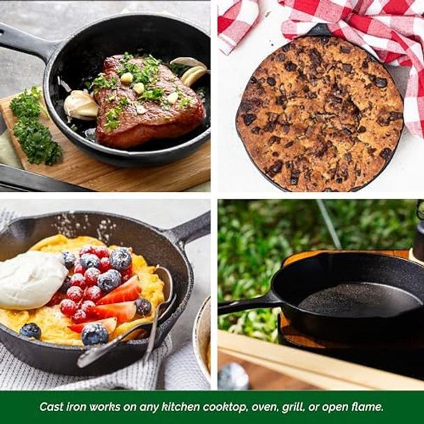 Nonstick Pan Premium Pre-Seasoned Cast Iron Skillet Frying Pan For Oven Stove Or Grill Safe For Indoor & Outdoor – 10 Inch