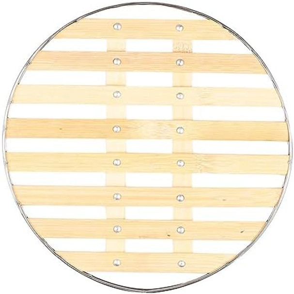 2Pcs 11.8Inch Bamboo Steamer Liners Mesh Cooking Rack Steamer Round Cooling Racks Pot Steamer Basket Rack For Air Fryer Stockpot Pressure Cooker Kitchen Accessories