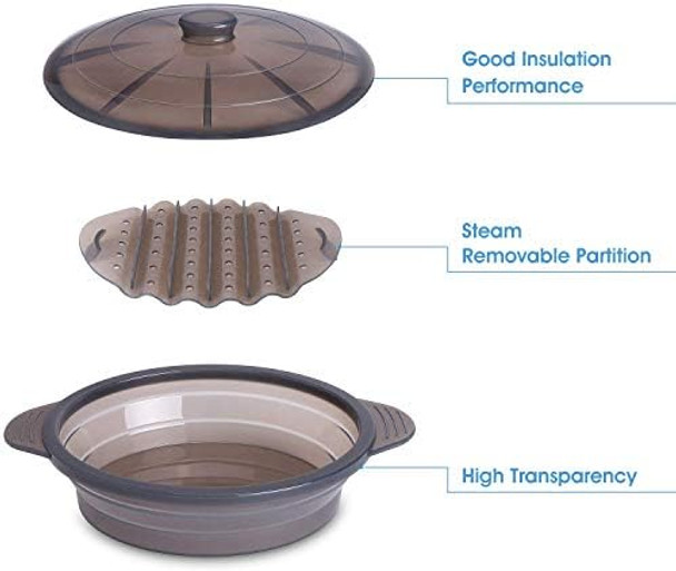 Microwave Steamer Cooker Collapsible Bowl And Silicone Baking Mat Roll 16In5Ft Cutting