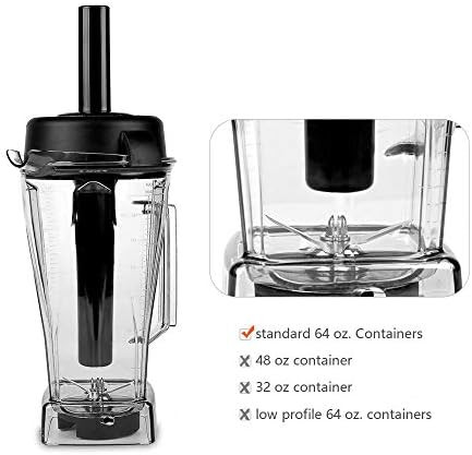 Everie Tamper Compatible With Vitamix Classic Standard 64 Oz Containers (9.5‘’ Long Arm) Not Compatible With Low Profile 64 Oz Containers