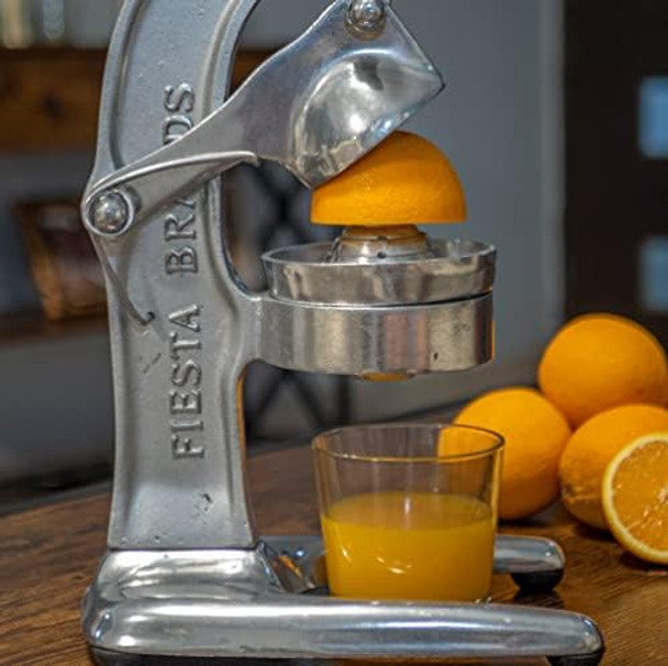 Orange Juice Press Citrus Mexican Juicer Vintage Style Kitchen Countertop Orange And Lemonade Press Machine Squeezer Antique Cast Aluminum Press Large (Aluminum)