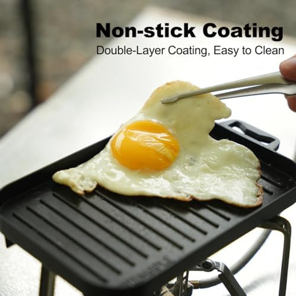 Fire Maple Compact Aluminium Alloy Mini Griddle Set With Stainless Steel Tongs - Portable Heating Kit For Outdoor And Indoor Use Fire Maple Compact Aluminium Alloy Mini Griddle Set With Stainless Steel Tongs - Portable Heating Kit For Outdoor And Indoor Use