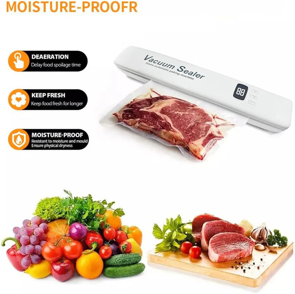Food Vacuum Sealer 20 Vacuum Sealer Bags Automatic Food Vacuum Sealer Digital Display And Independent Sealing Function