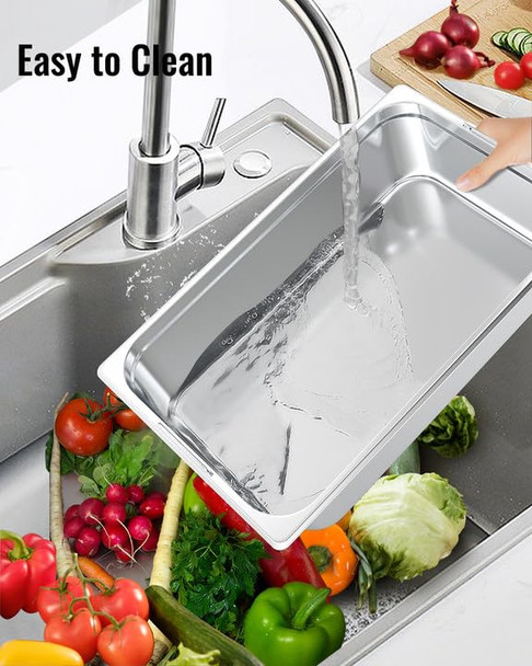 Garvee 6 Pack Steam Table Pan Full Size Hotel Pan [Nsf ] Catering Food Pan Commercial Stainless Steel 4 Inch Deep Anti-Jamminghandle + Lid