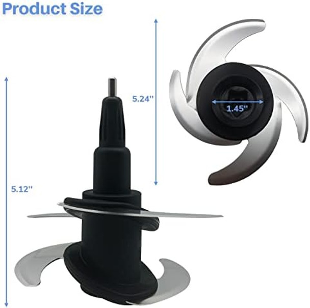 Blender 4 Blade Replacement For Ninja 64-Oz 72-Oz Food Processor Bowl Chopping Blade 319Kku770 Fits Ninja 8-Cup 9-Cup Pitcher Ct682Sp Bl681A Bl682 Bl770 Bl770Amz Bl772 Bl910 Bn600 Bn601 Bn800 Bn801