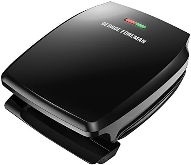 George Foreman Gr340Fb 4-Serving Classic Plate Electric Indoor Grill And Panini Press Black