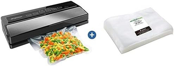 Geryon Vacuum Sealer Machine Silver And 120 Counts Vacuum Sealer Bags