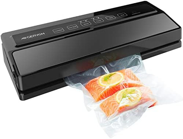 Geryon Vacuum Sealer Machine Black And 120Counts Vacuum Sealer Bags