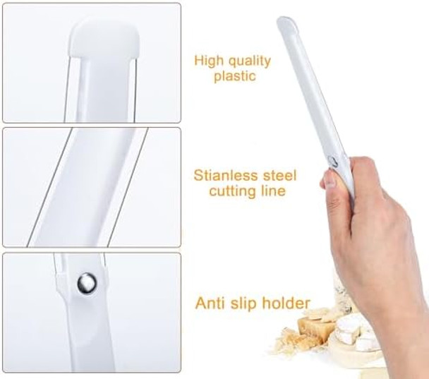 3 Pieces Cheese Butter Slicer Original Wire Cutter Tool Stainless Steel Wire Plastic Handle For Kitchen Cutting Polished Cheese Slicer Board Block Cheese And Butter Slicer Tool
