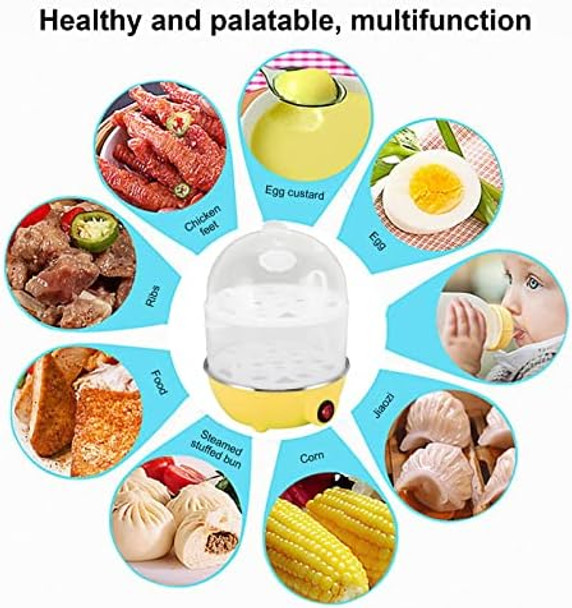 Rapid Egg Cooker Double Cooker Rapid Boiler 2 Layers 14Pcs Eggs Capacity Automatic Shut Off(Yellow Double Layer)