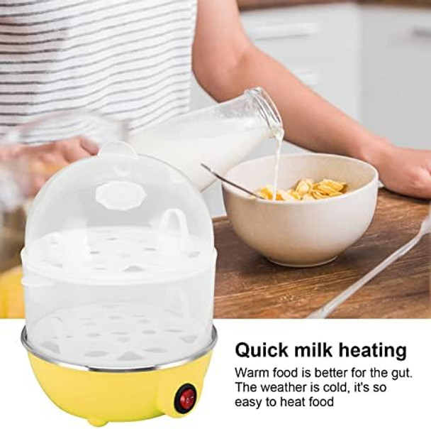 Rapid Egg Cooker Double Cooker Rapid Boiler 2 Layers 14Pcs Eggs Capacity Automatic Shut Off(Yellow Double Layer)