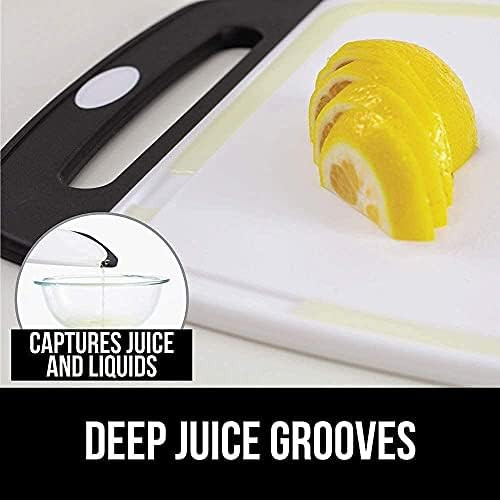 Gorilla Grip Cutting Board Set Of 3 And Vegetable Peeler Both In Black Color Cutting Boards Are Dishwasher Safe Peeler Has Swivel Blade 2 Item Bundle