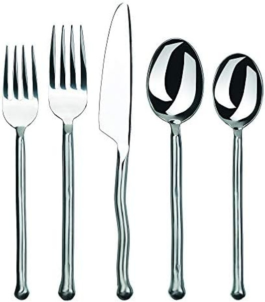 Gourmet Settings 4-Piece Knife Set-Exotique Platinum Collection-Polished/Matte Stainless Steel Spreaders Cheese And Butter Spreading Knives