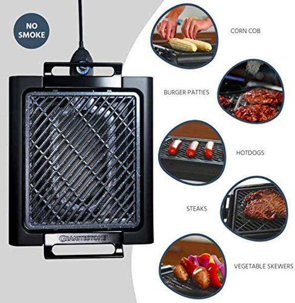 Granitestone Sandwich Maker Toaster & Electric Panini Grill With Ultra Nonstick Mineral Surface - Makes 2 Sandwiches In Minutes With Virtually No Clean Up With Easy Cut Edges And Indicator Lights Granitestone Sandwich Maker Toaster & Electric Panini Grill With Ultra Nonstick Mineral Surface - Makes 2 Sandwiches In Minutes With Virtually No Clean Up With Easy Cut Edges And Indicator Lights
