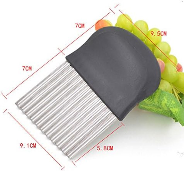 Guardians Crinkle Chopper French Fries Potato Cutters Fruit Vegetable Wavy Chopper Knife Stainless Steel Blade Cutting Tool Set Of 2