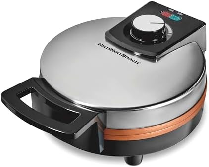 Hamilton Beach Belgian Waffle Maker With Pfas- Non-Stick Ceramic-Coated Plates Browning Control Indicator Lights Stainless Steel (26081)