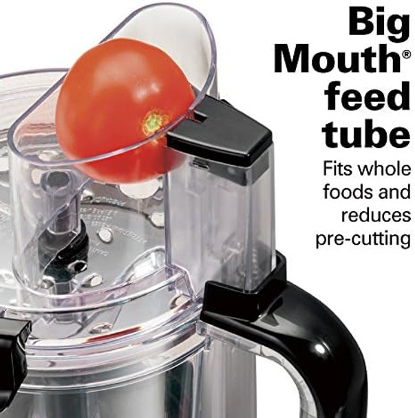 Hamilton Beach Big Mouth Duo Plus 12 Cup Food Processor & Vegetable Chopper With Additional Mini 4 Cup Bowl Black & 6-Speed Electric Hand Mixer With Whisk Traditional Beaters
