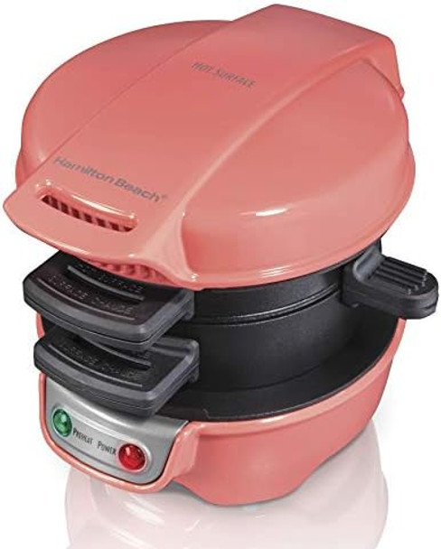 Hamilton Beach Breakfast Sandwich Maker Coral & Electric Panini Press Grill With Locking Lid Opens 180 Degrees For Any Sandwich Thickness Nonstick 8" X 10" Grids Red Hamilton Beach Breakfast Sandwich Maker Coral & Electric Panini Press Grill With Locking Lid Opens 180 Degrees For Any Sandwich Thickness Nonstick 8" X 10" Grids Red