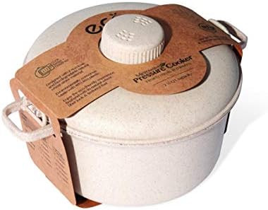 Handy Gourmet Eco Friendly Microwave Pressure Cooker - Easy Microwave Cooking - Easy & Fast Microwave Cookware For Rice Chicken Pasta And More - Non-Toxic & Bio-Degradable Material (Beige)