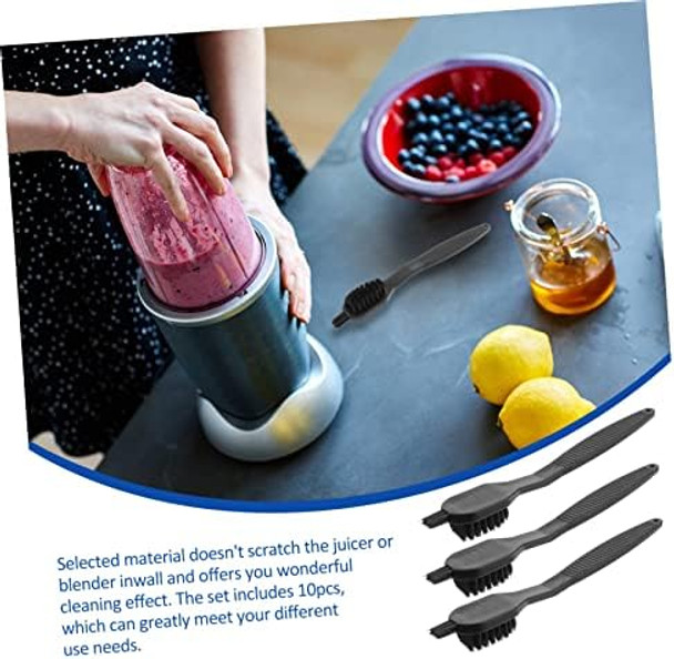 10Pcs Brush Juicer Cleaning Brush Juicer Cleaning Cup Coffee Tools Fridge Cleaner Tile Grout Blender Cleaning Tool Multipurpose Small Brush Nylon Brush Juicer Fruit