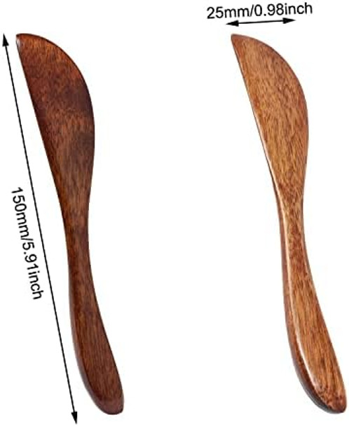 Honbay 4Pcs Wooden Butter Knife Jelly Cheese Spreaders Sandwich Spreaders Condiment Spreaders Mini Spatulas For Kitchen