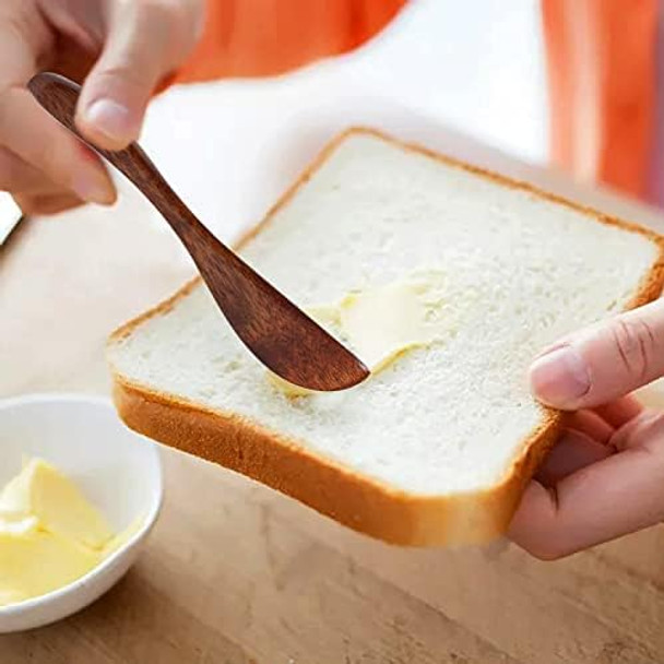 Honbay 6Pcs Stainless Steel Butter Spreader With Wood Handle