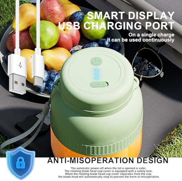 Portable Blender Personal Blenders 20Oz Mini Blender For Shakes And Smoothies Strong Cutting Power With 10 Blades 600Ml Traveling Fruit Veggie Juicer Cup For Home Sport Office Camping