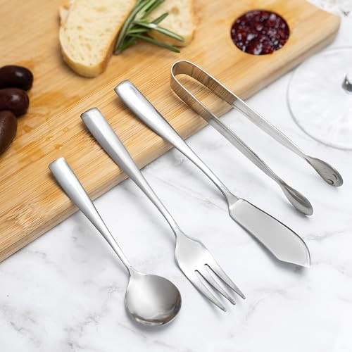 Ironwood Gourmet Stainless Steel Charcuterie Utensil Set Of 8 Includes Forks Knives/Spreaders Spoons Tongs