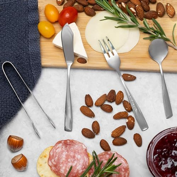 Ironwood Gourmet Stainless Steel Charcuterie Utensil Set Of 8 Includes Forks Knives/Spreaders Spoons Tongs