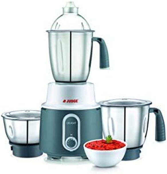 Judge Delight Wet/Dry 3-Jar Mixer Grinder Powerful 750 Watts Motor Stainless Steel Blades And Jars Modern Elegant Design 110V For Usa