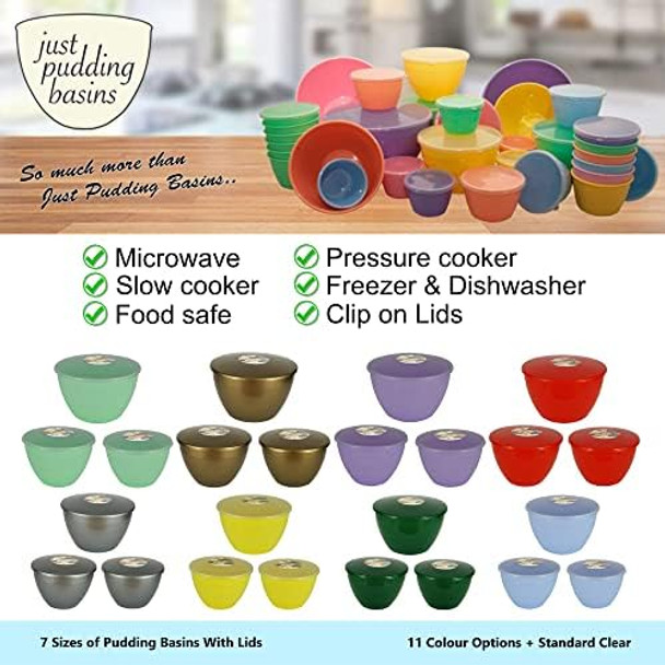 Just Pudding Basins 2 Uk Pint Basin With Lid 40 Fl Oz (2 Pack) Food Safe 1 Litre Plastic Bowls And Lids Just Pudding Basins 2 Uk Pint Basin With Lid 40 Fl Oz (2 Pack) Food Safe 1 Litre Plastic Bowls And Lids