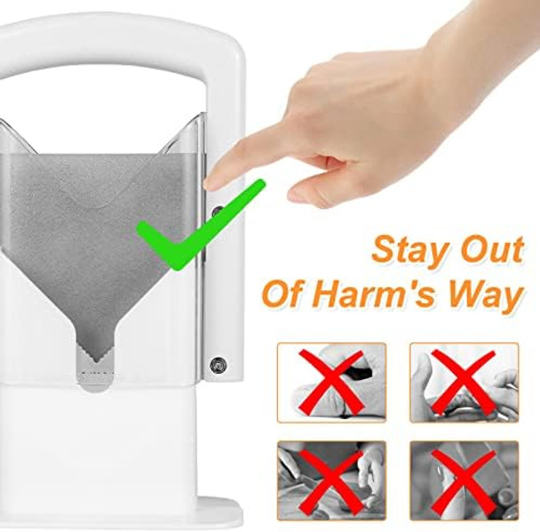 Stainless Steel Bagel Cutter Slicer With Safety Grip Reusable Bread Slicer Safety Shield Guillotine Cutter For Bread Muffin Kitchen 7.1×8.7In