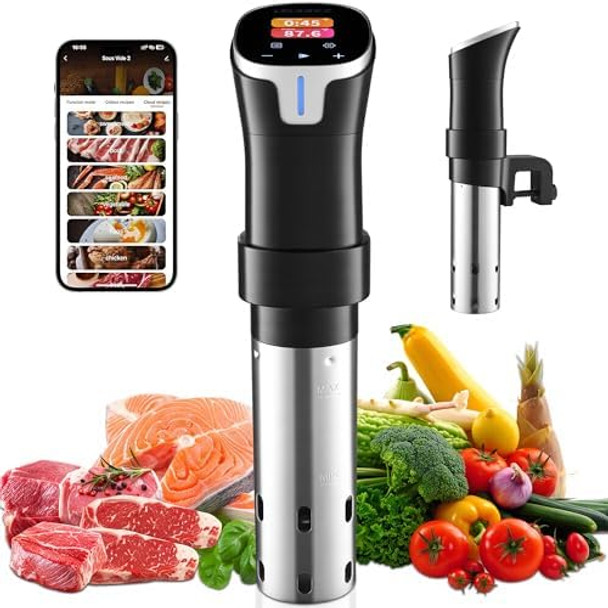 Wifi Sous Vide Cooker 1100W Immersion Circulator With App Control Sous Vide Machines Accurate Temperature Control Lcd Touch Screen Ultra-Quiet For Home Chefs Cooking
