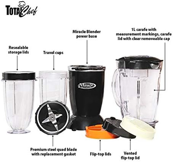 Total Chef Electric Hand Mixer - Kitchen 5 Speed Handheld Blender With Whisk Beater Dough Hook Attachments Storage Case Batidora De Mano Turbo Boost Appliance For Cake Mix Eggs Whipping Cream