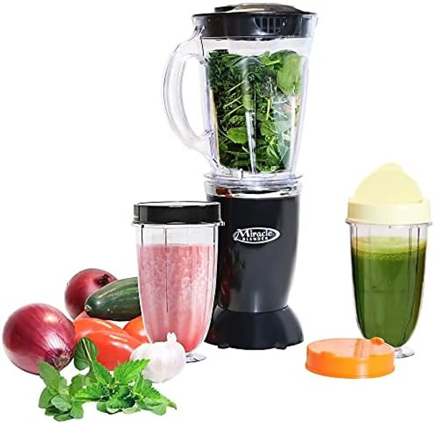 Koolatron Total Chef Miracle Blender 12-Piece Set With Heavy Duty Quad Blade 1L Carafe Travel Cups And Lids Dishwasher-Safe Accessories For Smoothies Shakes Sauces Salsas Baby Food