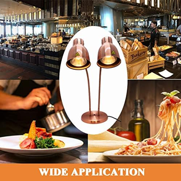 Dual Bulbs Food Heat Lamp 500W Food Warmer Light Adjustable Copper Heating Lamps For Buffet Restaurant Kitchen Parties standing (Dual Bulbs(110V)) Dual Bulbs Food Heat Lamp 500W Food Warmer Light Adjustable Copper Heating Lamps For Buffet Restaurant Kitchen Parties standing (Dual Bulbs(110V))