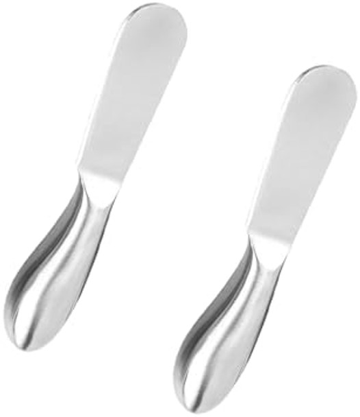 2Pcs Stainless Steel Spreader Knife Butter Cheese And Butter Spreader Knives For Cheese Charcuterie Jam Pastry