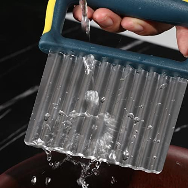 Crinkle Cutter Wavy Blade Chips Cutter French Fry Slicer Potato Carrot Chipper Vegetable Crinkle Knife Stainless Steel Wavy Chopper Kitchen Cutting Tool Yellow