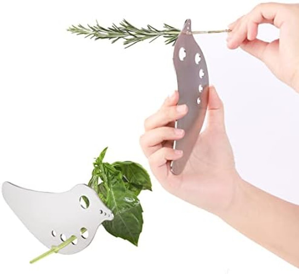 Herb Stripper Tool Stainless Steel Kale Stripper Tool Metal Herb Pealer For Kale Chard Collard Greens Parsley Thyme Basil Rosemary