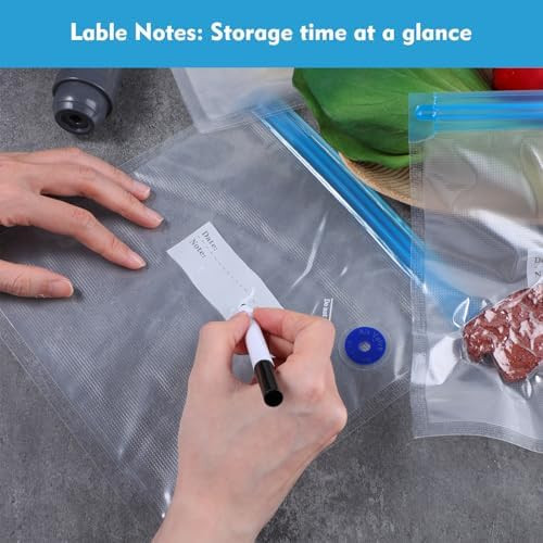 60 Pack Sous Vide Bags Vacuum Sealer For Food - 4 Sizes Reusable Zipper Storage Bags With Air Valve Double Layers