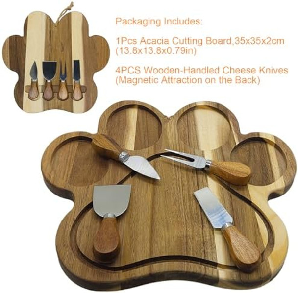 Cheese Butter Spreader Knives Set Charcuterie Board Accessories Stainless Steel Spreader Knives With Standing Wooden Handle
