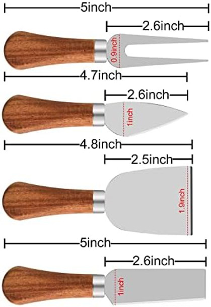 Cheese Knives Set With Wooden Handlemini Serving Tongs Spoons Forks Toothpick Flags For Party Christmas