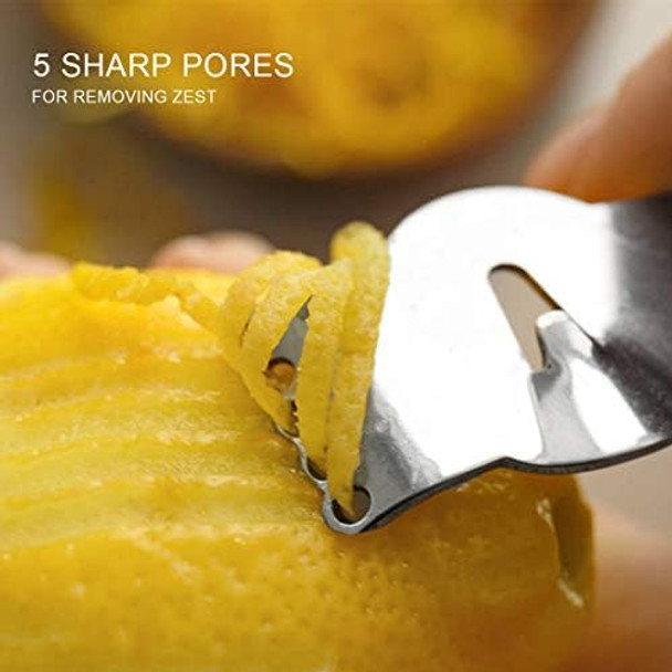 Stainless Steel Lemon Zester Grater Lemon Zester Toolcitrus Zester Tool For Orange Citrus Peeler With Channel Knife